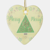 Weihnachtsbaum & Schneeflocken Keramik Ornament (Rechts)