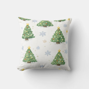 Weihnachtsbaum-Schneeflocken-Kissen Kissen