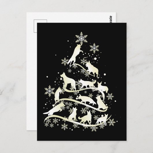 Weihnachtsbaum-Schneeflocken Liebe Postkarte (Vorne/Hinten)