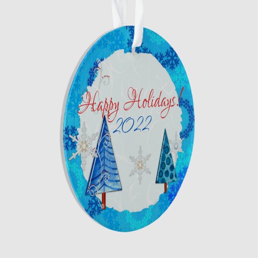 Weihnachtsbaum & Schneeflocken Ornament (Vorderseite)