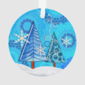 Weihnachtsbaum & Schneeflocken Ornament (Rückseite)