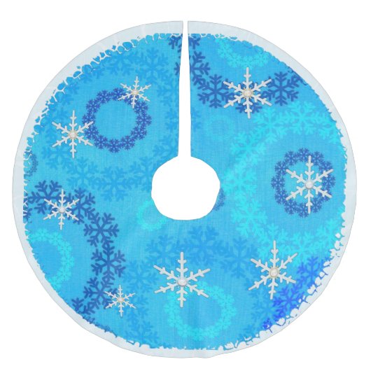 Weihnachtsbaum & Schneeflocken Polyester Weihnachtsbaumdecke (Vorderseite)