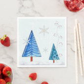 Weihnachtsbaum & Schneeflocken Serviette (Beispiel)