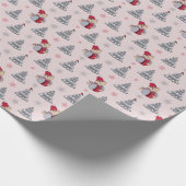 Weihnachtsbaum, Schneeflocken und Teddybär Geschenkpapier (Ecke)