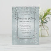 Weihnachtsbaum,Schneeflocken Weihnachtsfest im Unt Einladung (Stehend Vorderseite)