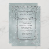 Weihnachtsbaum,Schneeflocken Weihnachtsfest im Unt Einladung (Vorne/Hinten)