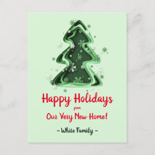 Weihnachtsbaum Schneeflocken Wir haben neue Zuhaus Postkarte