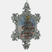 Weihnachtsbaum Schneeflocken Zinn-Ornament (Links)