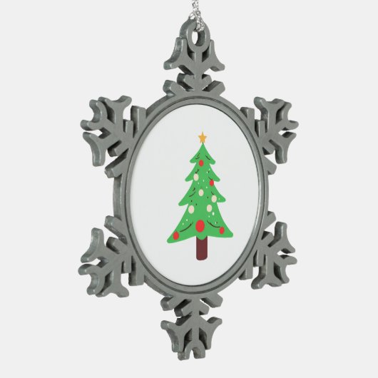 Weihnachtsbaum Schneeflocken Zinn-Ornament (Links)