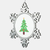 Weihnachtsbaum Schneeflocken Zinn-Ornament (Rechts)