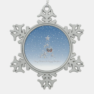 Weihnachtsbaum Schneeflocken Zinn-Ornament