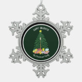 Weihnachtsbaum Schneeflocken Zinn-Ornament (Vorderseite)