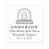 Weihnachtsbaum Schneeglobe-Rücksendeadresse Permastempel (Design)