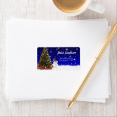 Weihnachtsbaum, Schneemann Adressaufkleber (Insitu)