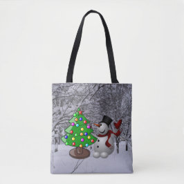 Weihnachtsbaum, Schneemann, Schneeszene, Allround- Tasche
