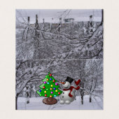 Weihnachtsbaum, Schneemann, Schneeszene Zelt-Falte (Außenseite Aufgefaltet)