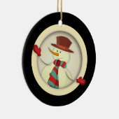 Weihnachtsbaum - Schneemann/Schwarz Keramik Ornament (Rechts)