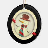 Weihnachtsbaum - Schneemann/Schwarz Keramik Ornament (Links)