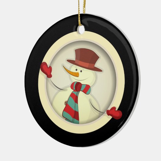 Weihnachtsbaum - Schneemann/Schwarz Keramik Ornament (Links)