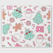 Weihnachtsbaum Schneemann Weihnachtsfeier I Geschenkpapier (Flach)