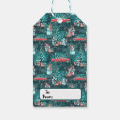 Weihnachtsbaum, Schneemänner und Bunnies Geschenkanhänger (Rückseite)