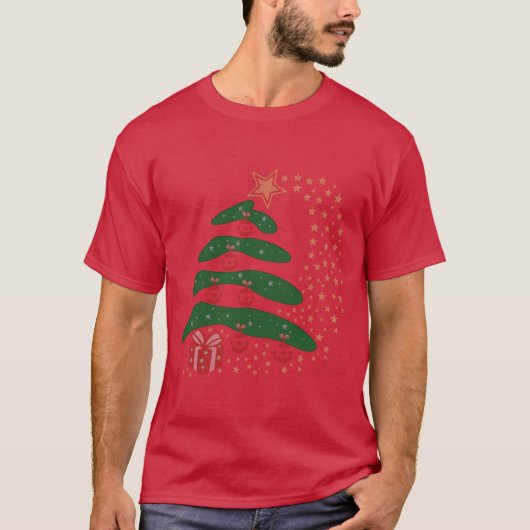 Weihnachtsbaum schneien T-Shirt (Vorderseite)