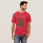 Weihnachtsbaum schneien T-Shirt (Vorne ganz)