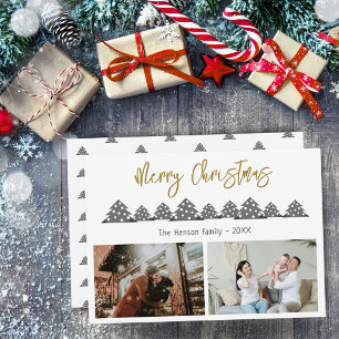 Weihnachtsbaum Schrift Familie 2 Foto Feiertagskarte