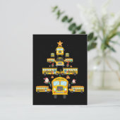 Weihnachtsbaum Schule Bus Funny Driver Xmas Gesche RSVP Karte (Stehend Vorderseite)