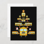 Weihnachtsbaum Schule Bus Funny Driver Xmas Gesche RSVP Karte (Vorne/Hinten)