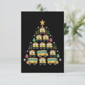 Weihnachtsbaum Schule Bus Funny Driver Xmas RSVP Karte (Stehend Vorderseite)
