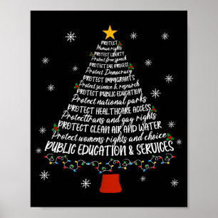 Weihnachtsbaum Schützt Menschenrechte Schützt Frei Poster