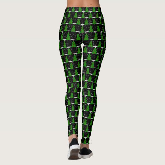 Weihnachtsbaum (schwarz) Leggings (Rückseite)