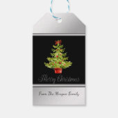 Weihnachtsbaum, schwarz, silber geschenkanhänger (Vorderseite)