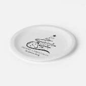 Weihnachtsbaum schwarz-weiß Reittiere Pappteller (Schrägansicht)