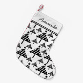 Weihnachtsbaum Schwarz-Weiß-Strümpfe mit Namen Kleiner Weihnachtsstrumpf (Vorderansicht (hängend))