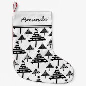 Weihnachtsbaum Schwarz-Weiß-Strümpfe mit Namen Kleiner Weihnachtsstrumpf (Vorderseite)