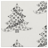 Weihnachtsbaum Schwarz & Weiß Urlaub Stoff (Nahaufnahme)