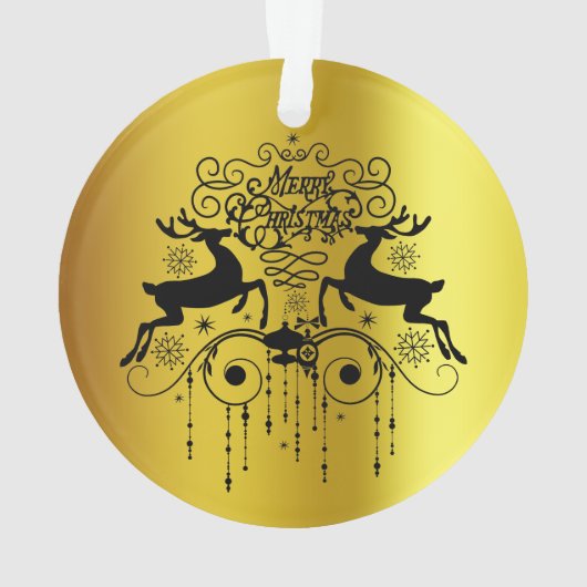 Weihnachtsbaum Schwarze Silhouetten Ornament (Rückseite)