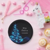 Weihnachtsbaum Schwarzer Party modern Pappteller (Party)