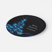 Weihnachtsbaum Schwarzer Party modern Pappteller (Schrägansicht)