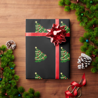 Weihnachtsbaum Schwarzes Geschenkpapier