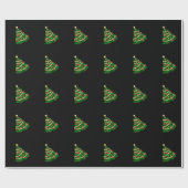 Weihnachtsbaum Schwarzes Geschenkpapier (Flach)
