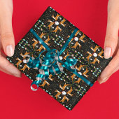 Weihnachtsbaum Schwarzes Nahtloses Muster Geschenkpapier