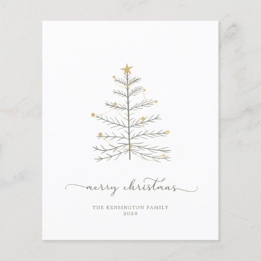 Weihnachtsbaum-Script-Fotokarte (Vorderseite)