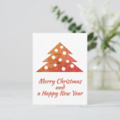 Weihnachtsbaum Script glücklich froh Feiertagspostkarte (Stehend Vorderseite)