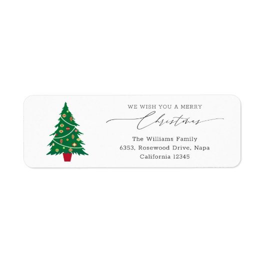 Weihnachtsbaum-Script-Rücksendeadresse (Vorne)