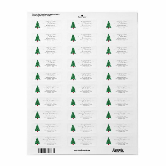 Weihnachtsbaum-Script-Rücksendeadresse (Vorne)