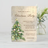 Weihnachtsbaum Seashells Weihnachtsfest Party Einladung (Stehend Vorderseite)