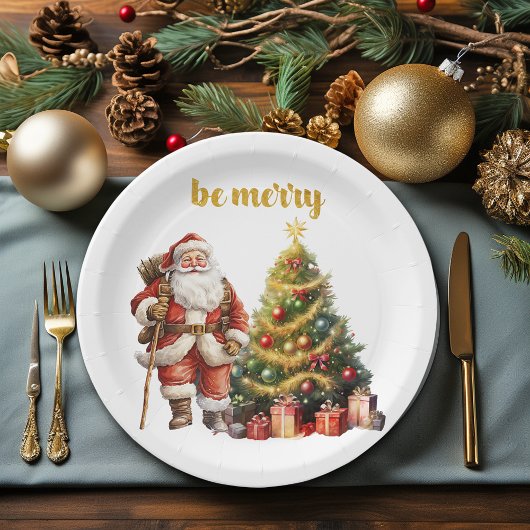 Weihnachtsbaum sei fröhlich pappteller